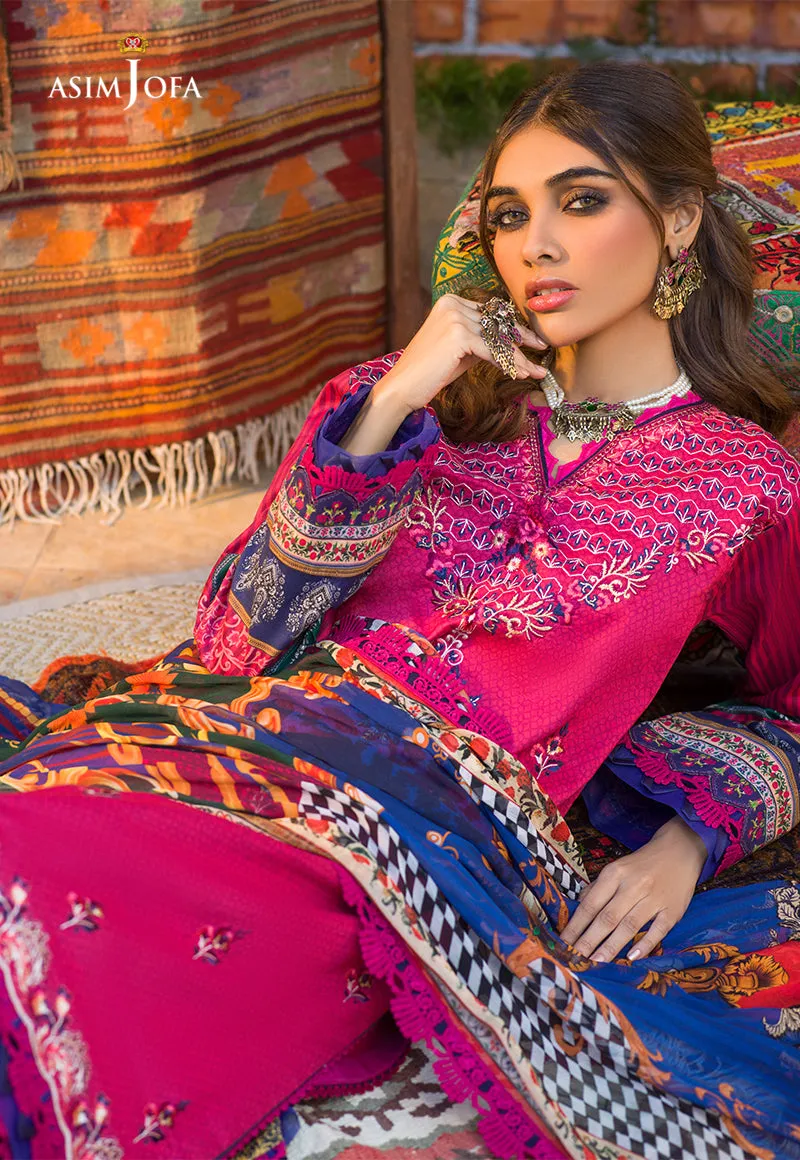 AJPR-08 | Asim Jofa Prints Rania Collection 2022 | Unstitched Embroidered Lawn Suits