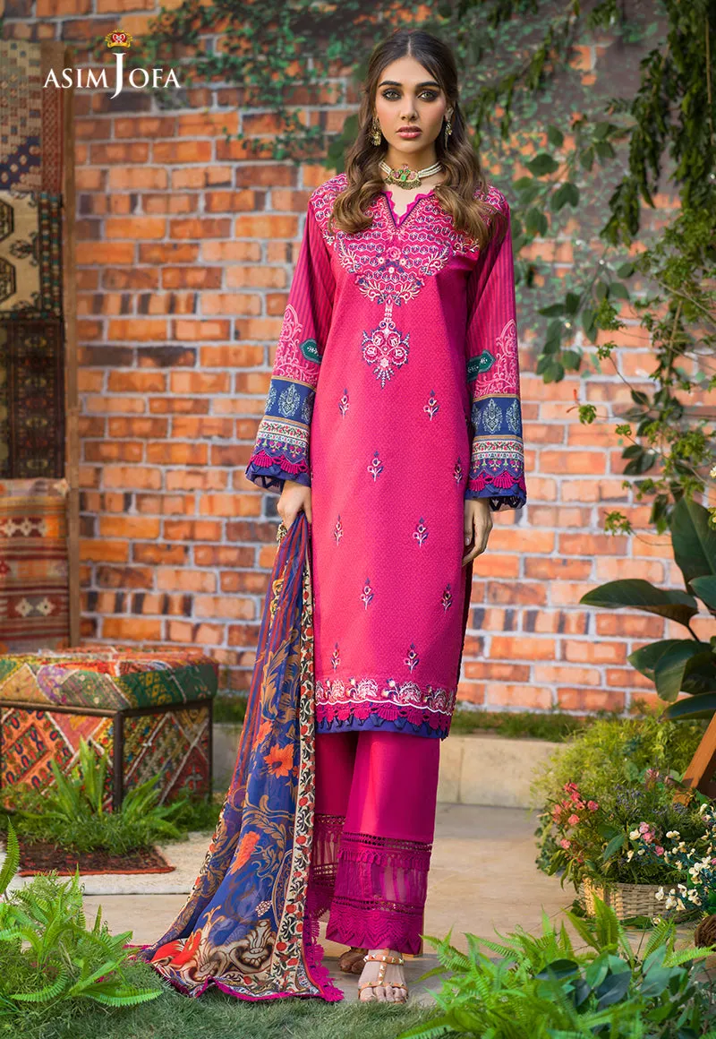 AJPR-08 | Asim Jofa Prints Rania Collection 2022 | Unstitched Embroidered Lawn Suits