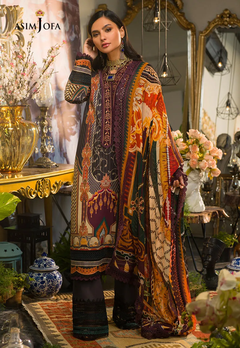 AJPR-10 | Asim Jofa Prints Rania Collection 2022 | Unstitched Embroidered Lawn Suits