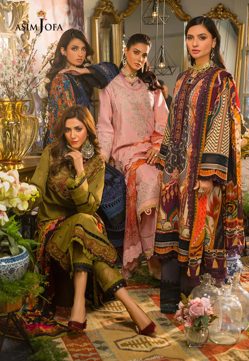 AJPR-10 | Asim Jofa Prints Rania Collection 2022 | Unstitched Embroidered Lawn Suits