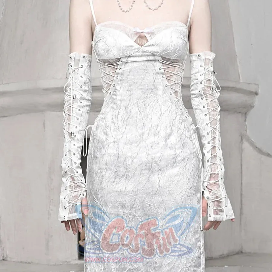 Alice Gothic Embossment Lace-up Oversleeve