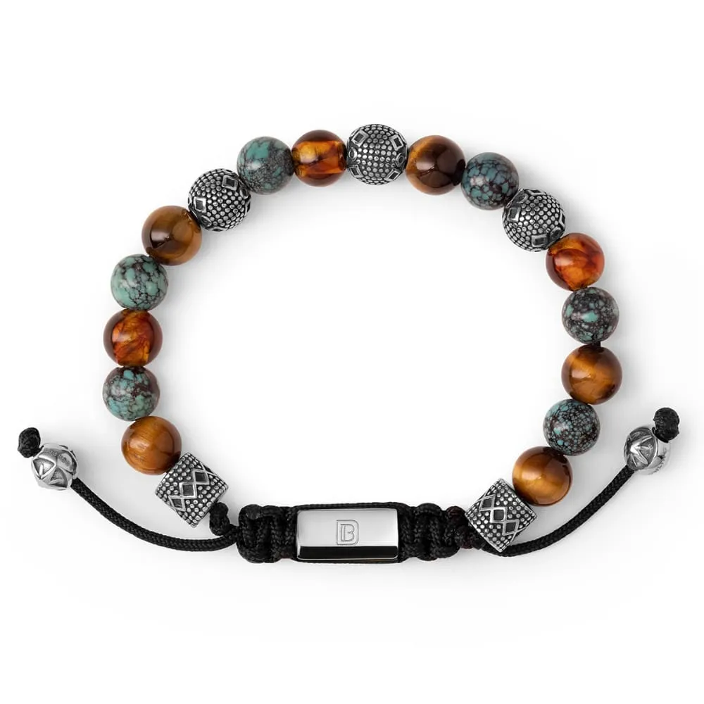 Amber, Tiger Eye, Turquoise, and Silver Tropez