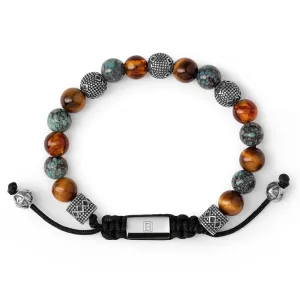 Amber, Tiger Eye, Turquoise, and Silver Tropez