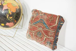 Antique Heriz Rug Fragment Pillow