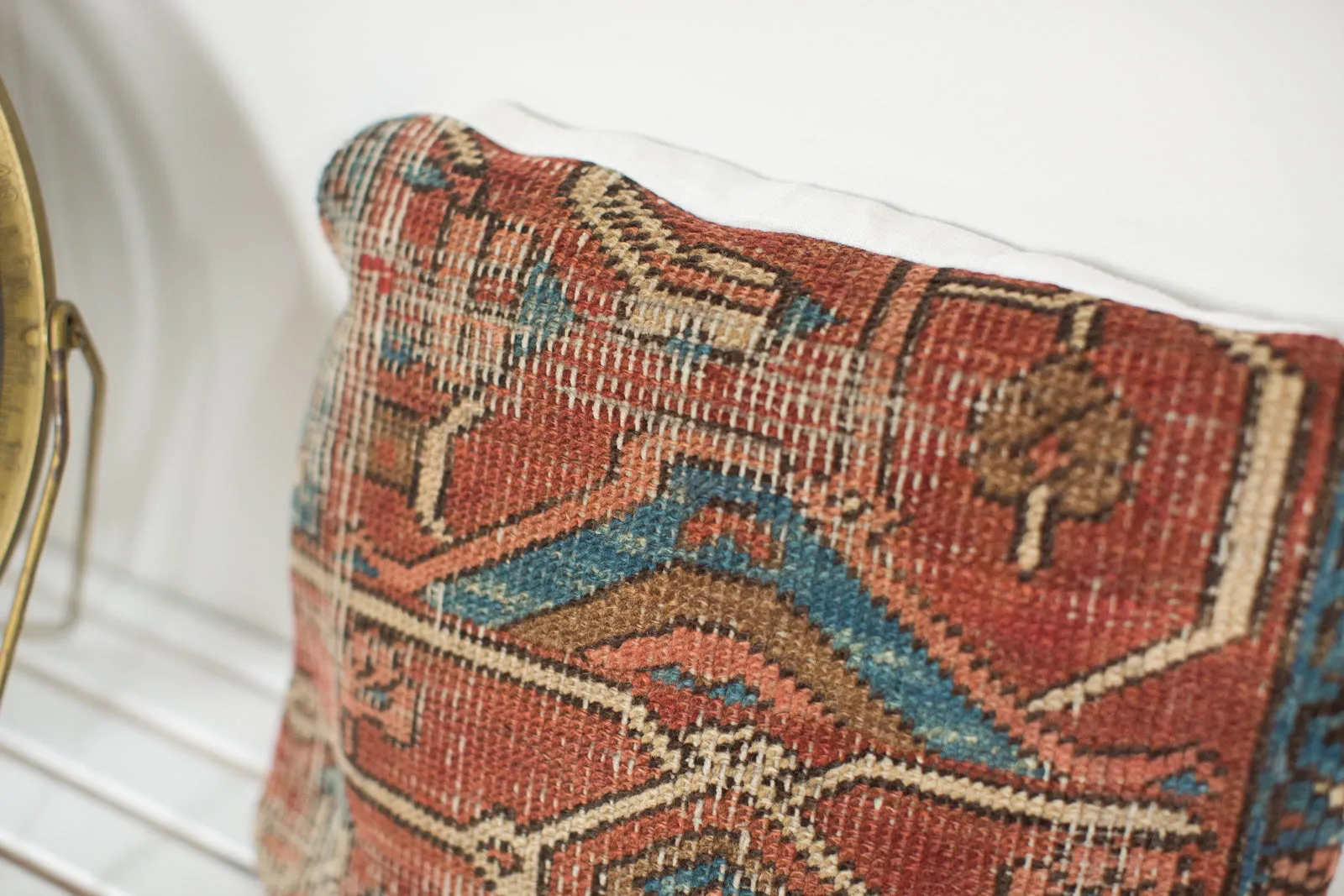 Antique Heriz Rug Fragment Pillow