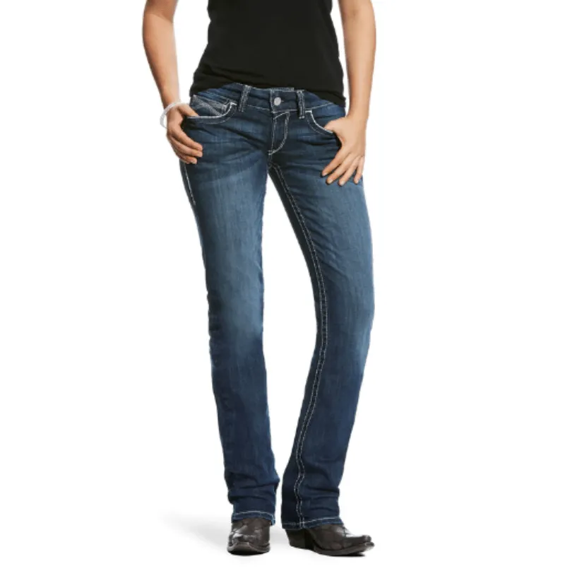 Ariat Womens R.E.A.L Mid Rise Straight Leg Jeans