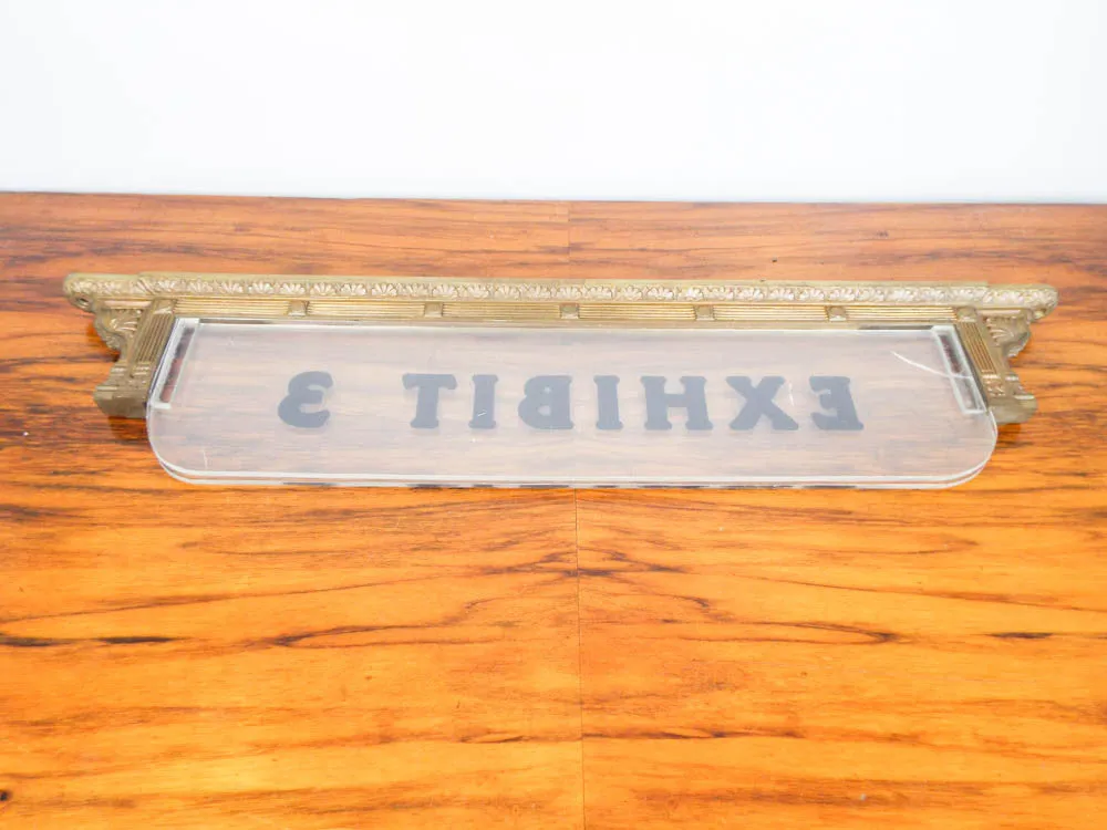 Art Deco Movie Theater Brass Sign ~ Exhibit 3