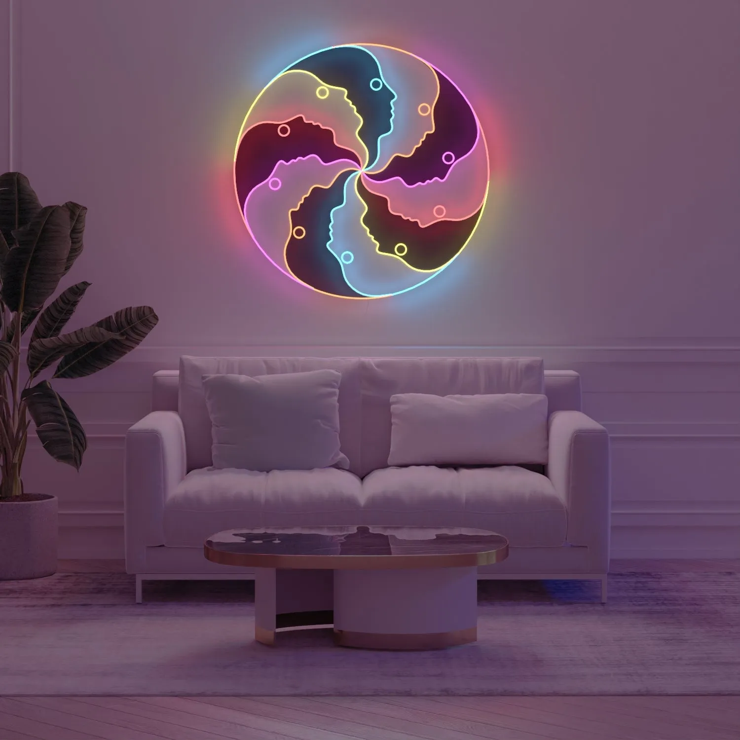 Atlas Round, LED neon sign by Jonathan Adler