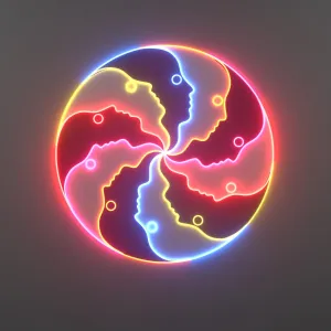 Atlas Round, LED neon sign by Jonathan Adler