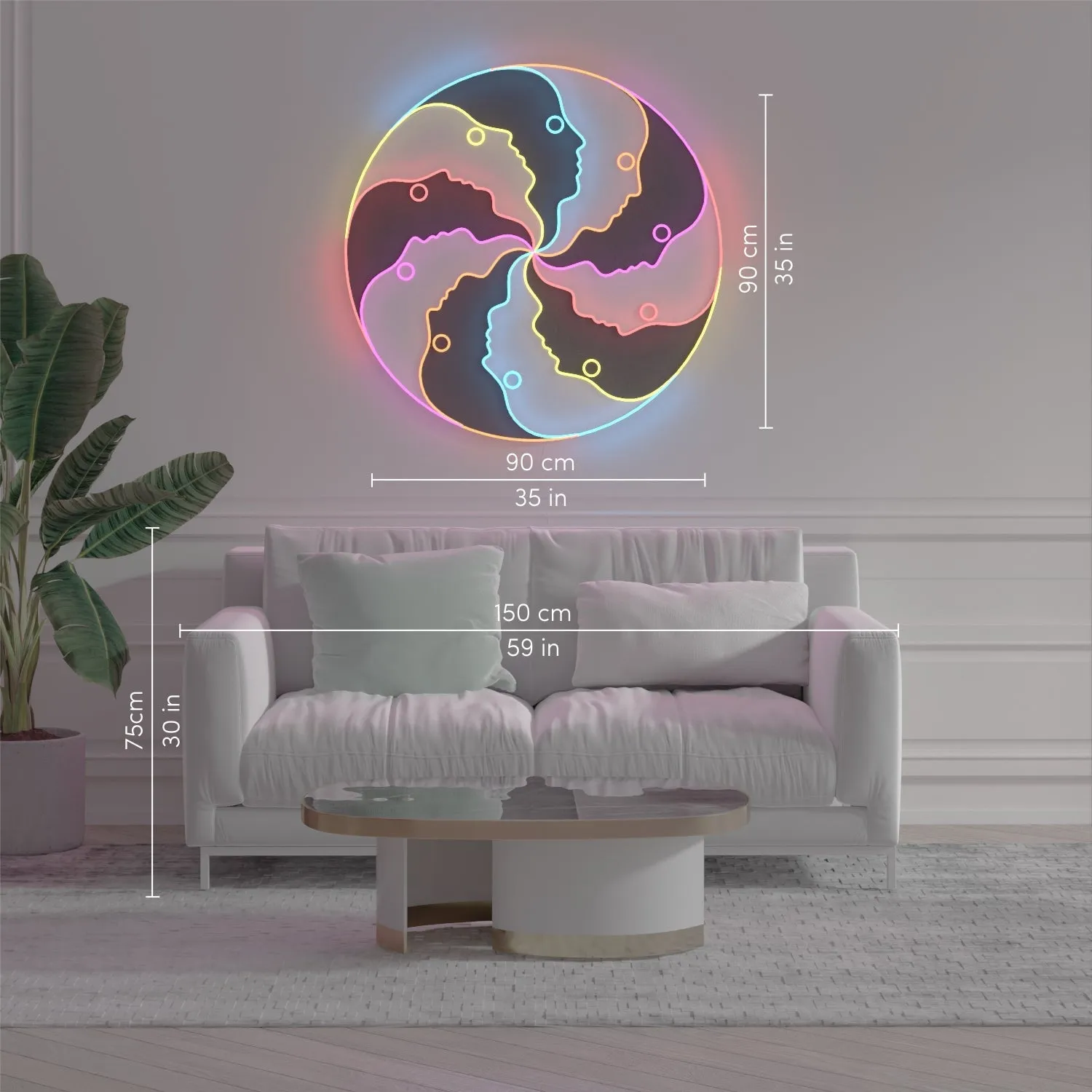 Atlas Round, LED neon sign by Jonathan Adler