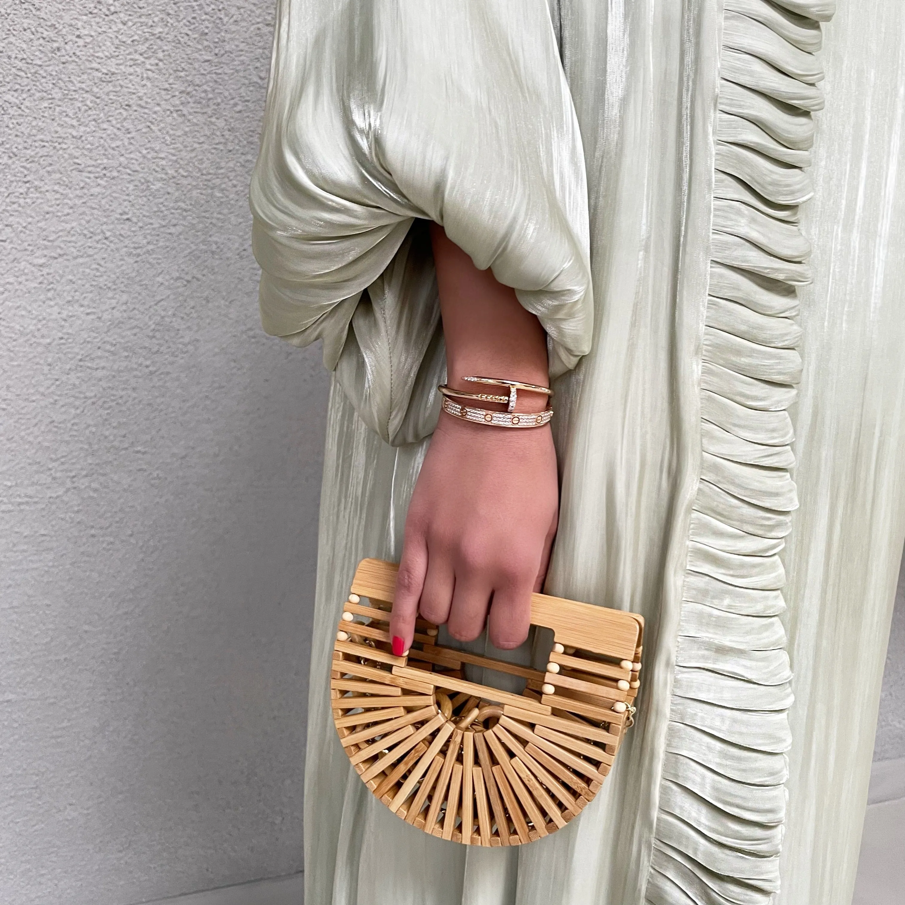 AW 21 MINT NOORA ORGANZA RUFFLE ABAYA