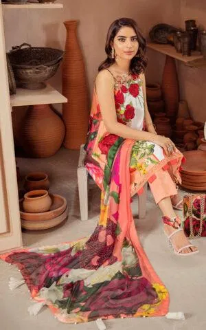 AZALEA CB-5B | Asifa & Nabeel Bella Fusion Mix Cambric Collection SS'21 | Unstitched Cambric Suits