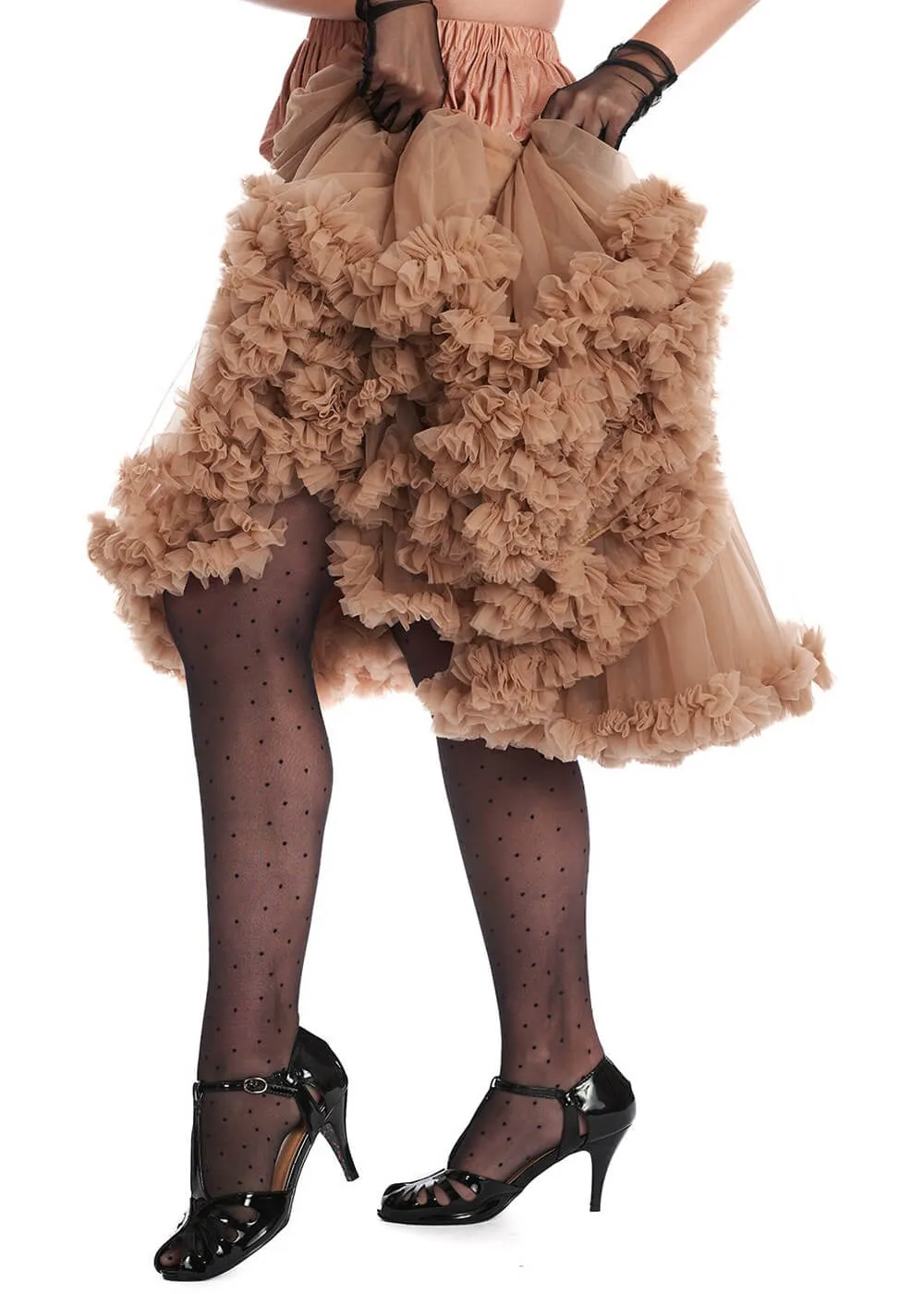 Banned 50's Petticoat Lang Beige