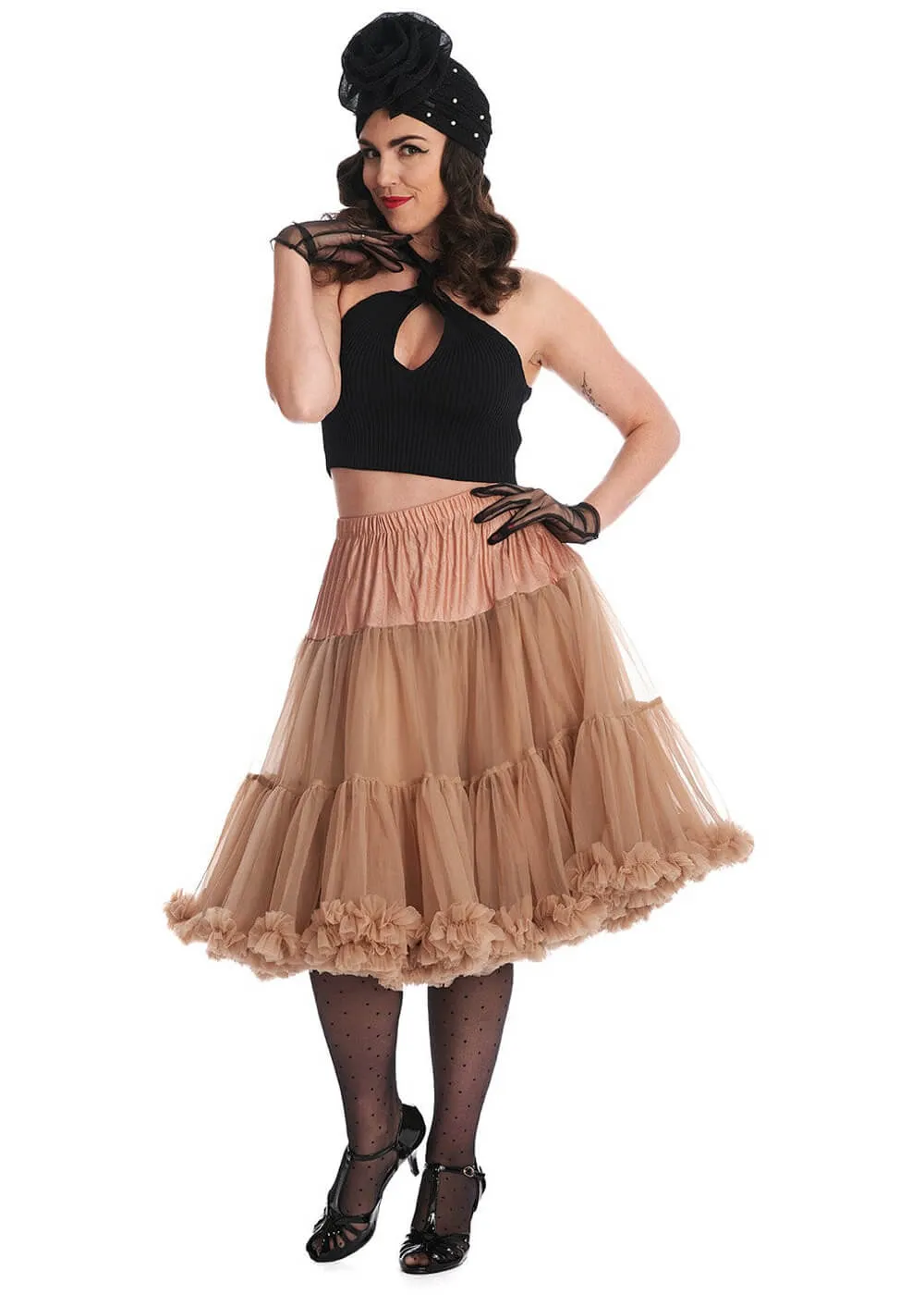Banned 50's Petticoat Lang Beige