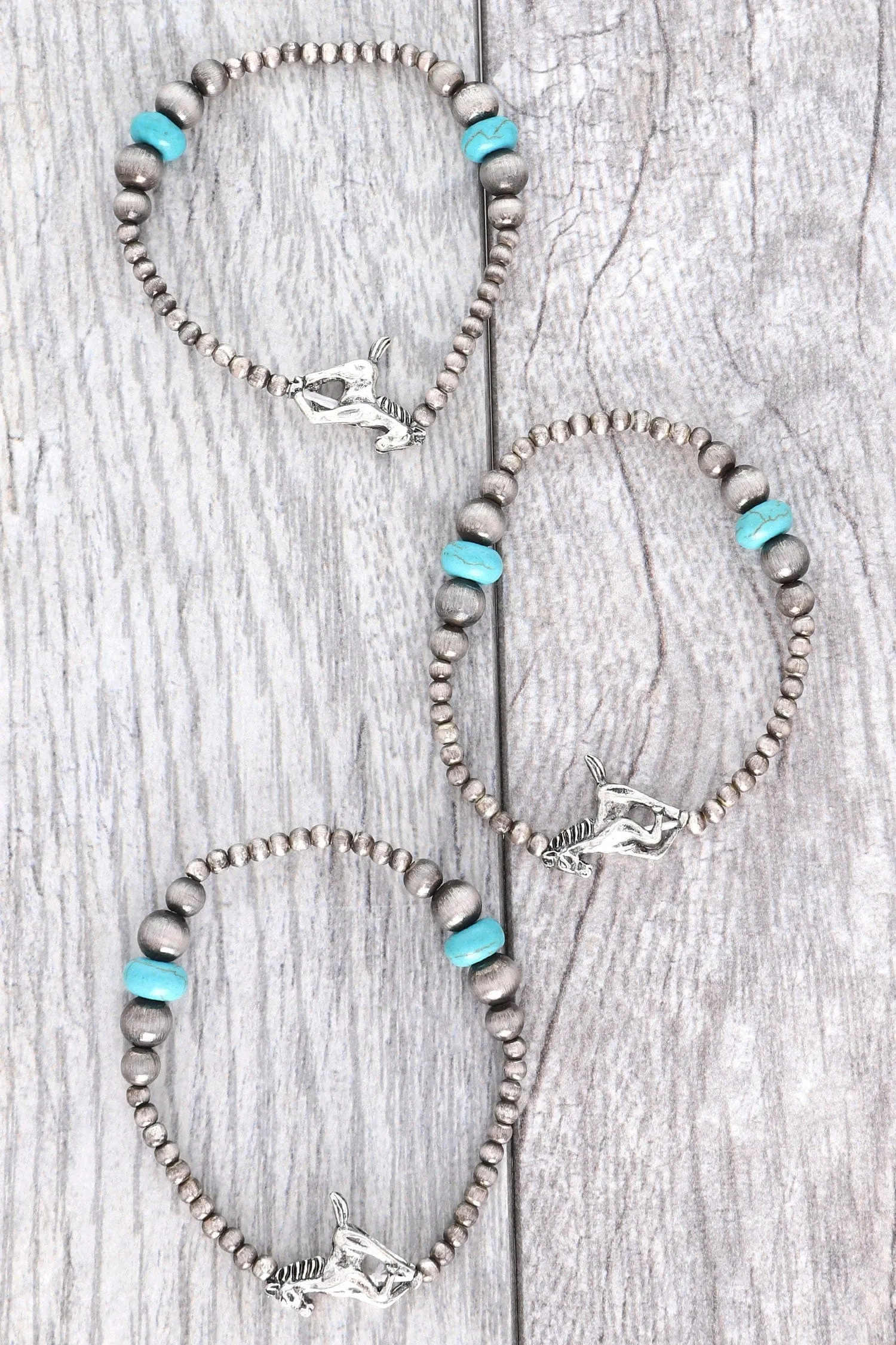 Beaded Horse Navajo Pearl Bracelet In Turquoise