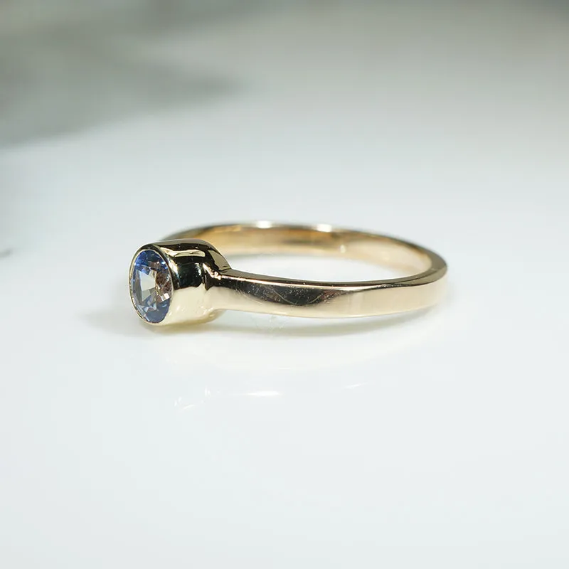 Beautiful Bezeled Montana Sapphire Solitaire