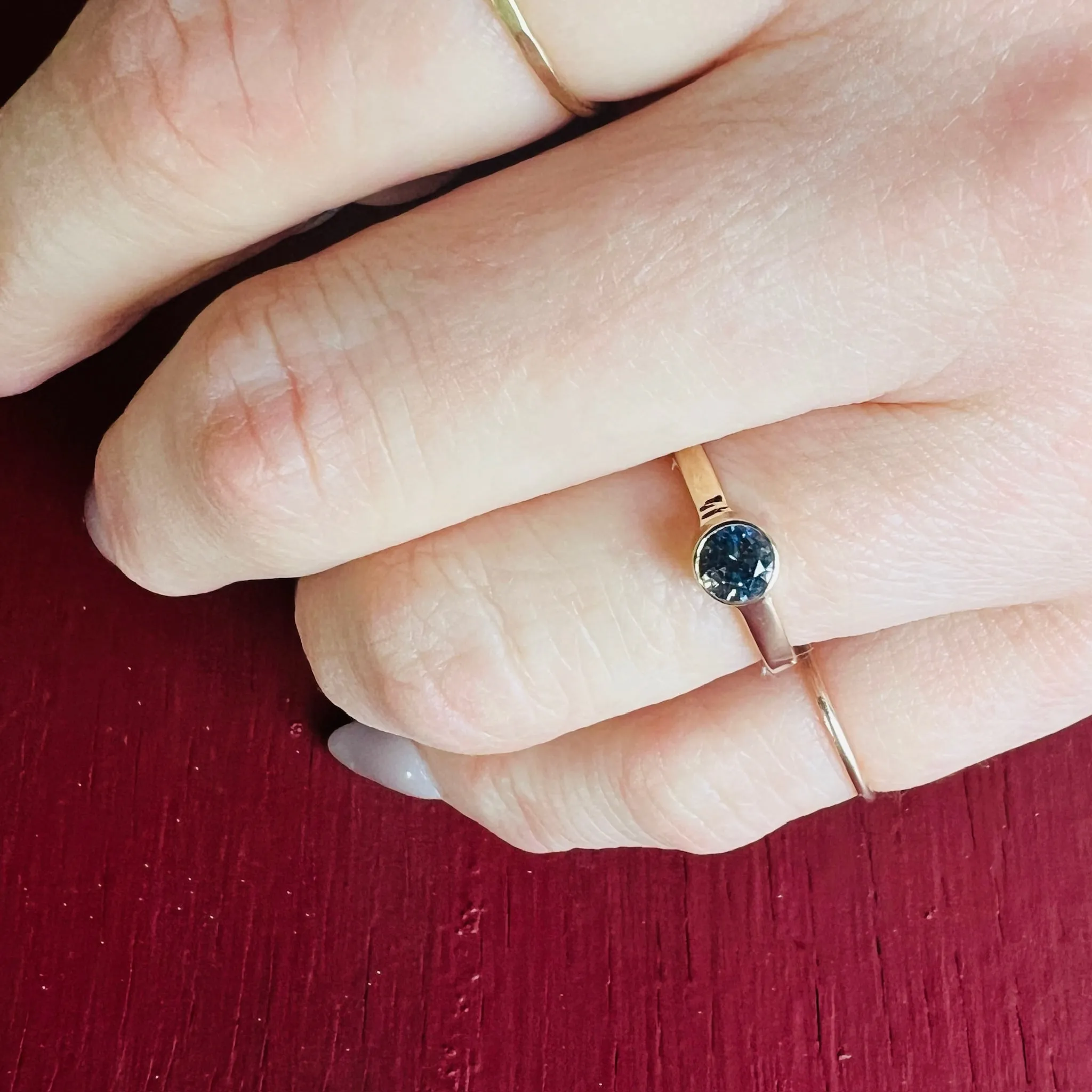 Beautiful Bezeled Montana Sapphire Solitaire