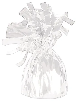 Beistle White Metallic Wrapped Balloon Weight - Party Supply Decoration for General Occasion