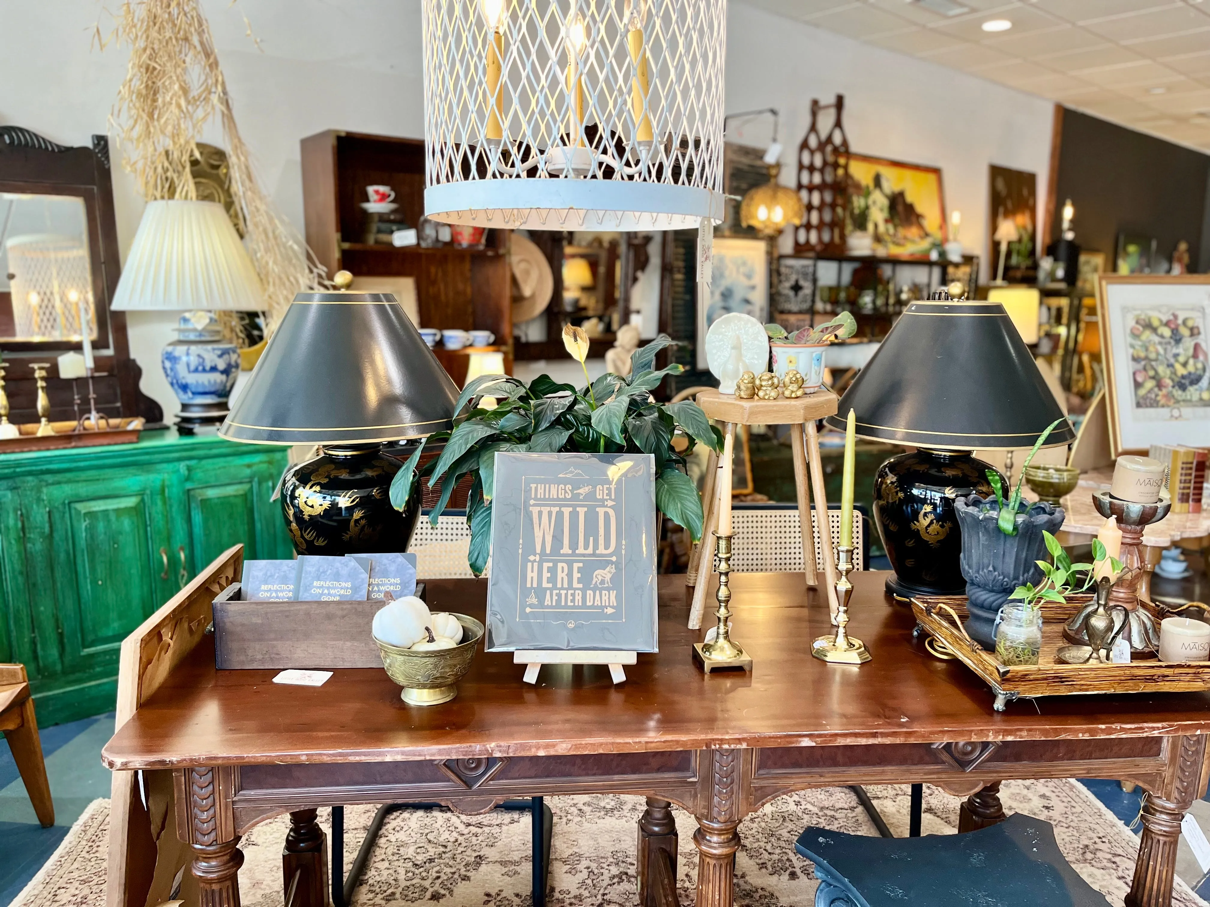 Black and Gold Chinoiserie Style Lamp