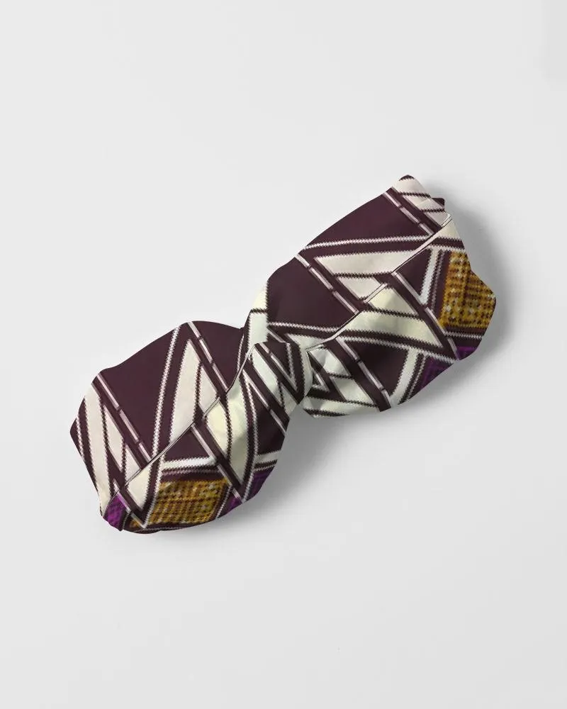 Black Gold African Print Twist Knot Headband Set