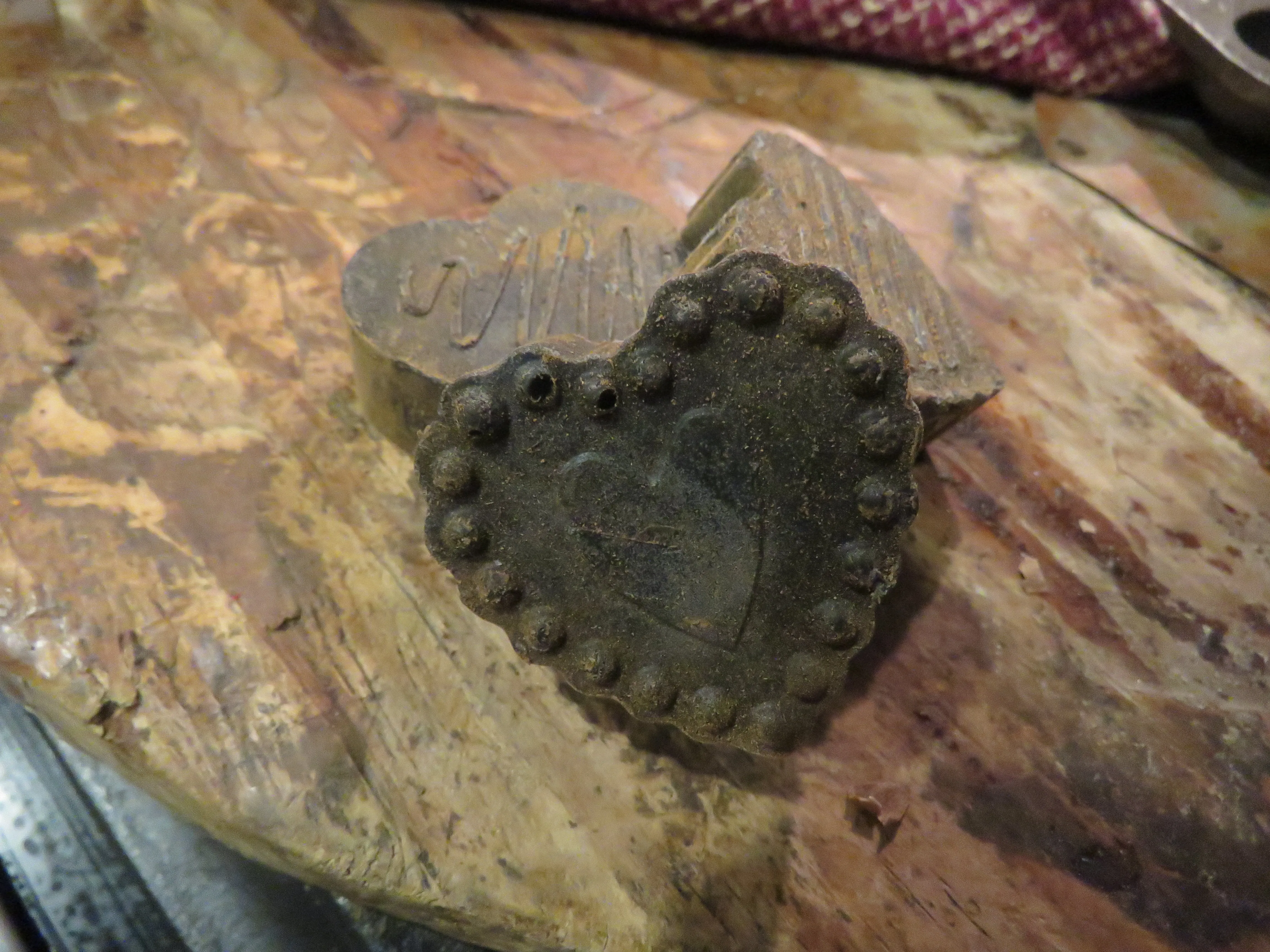 Blackened Bees Wax Heart