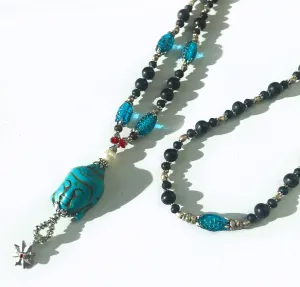 Blue Compassion Buddha Long Necklace