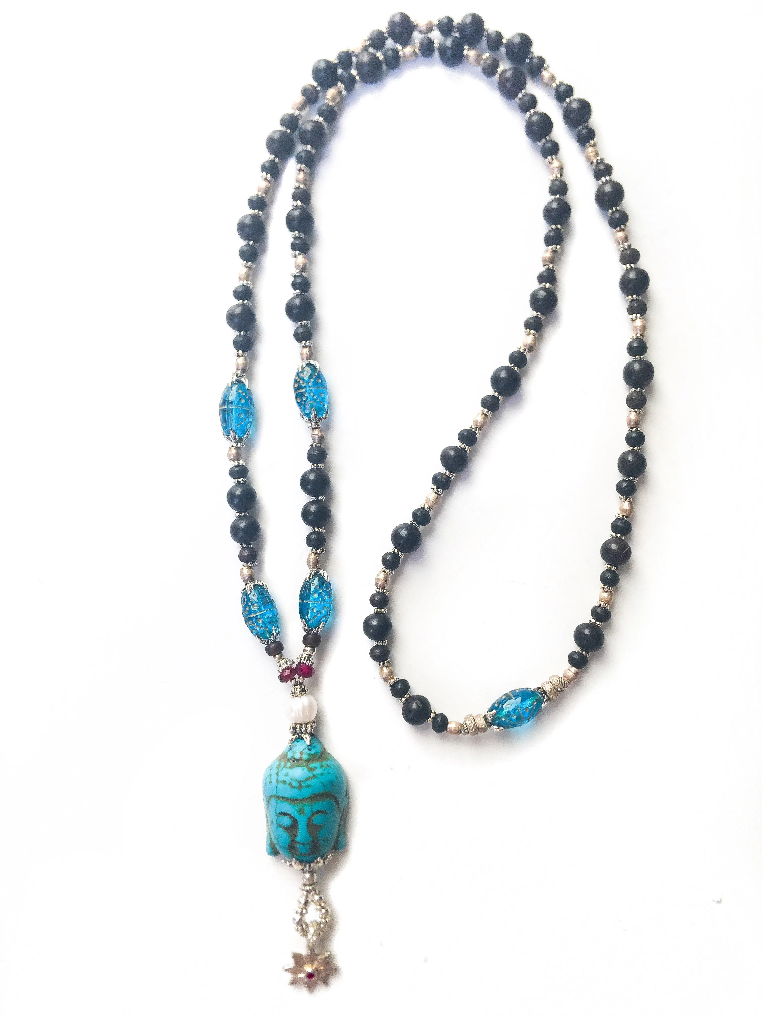 Blue Compassion Buddha Long Necklace