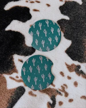 Boho Cactus Car Coasters