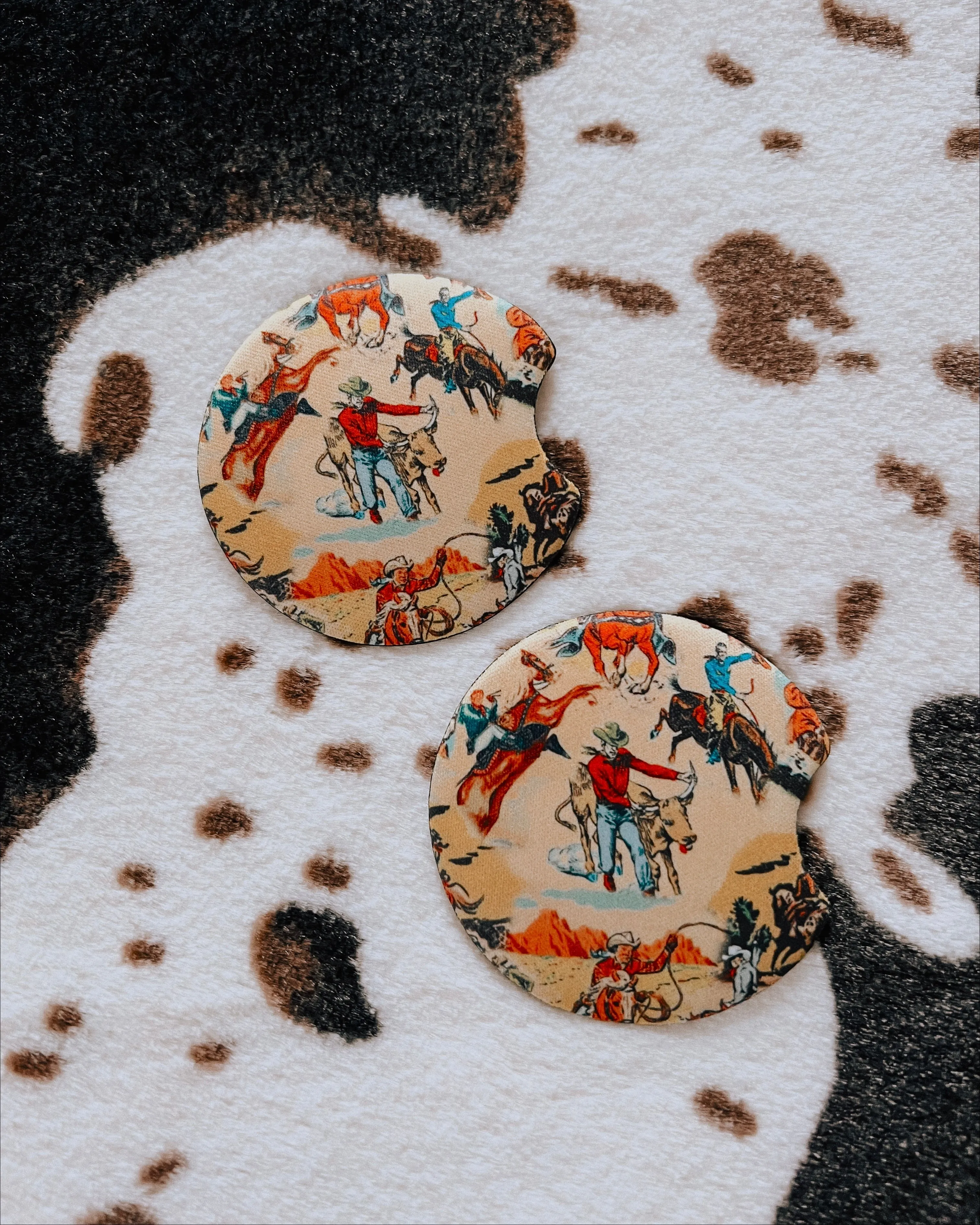 Bucking Cowboy Car Coasters