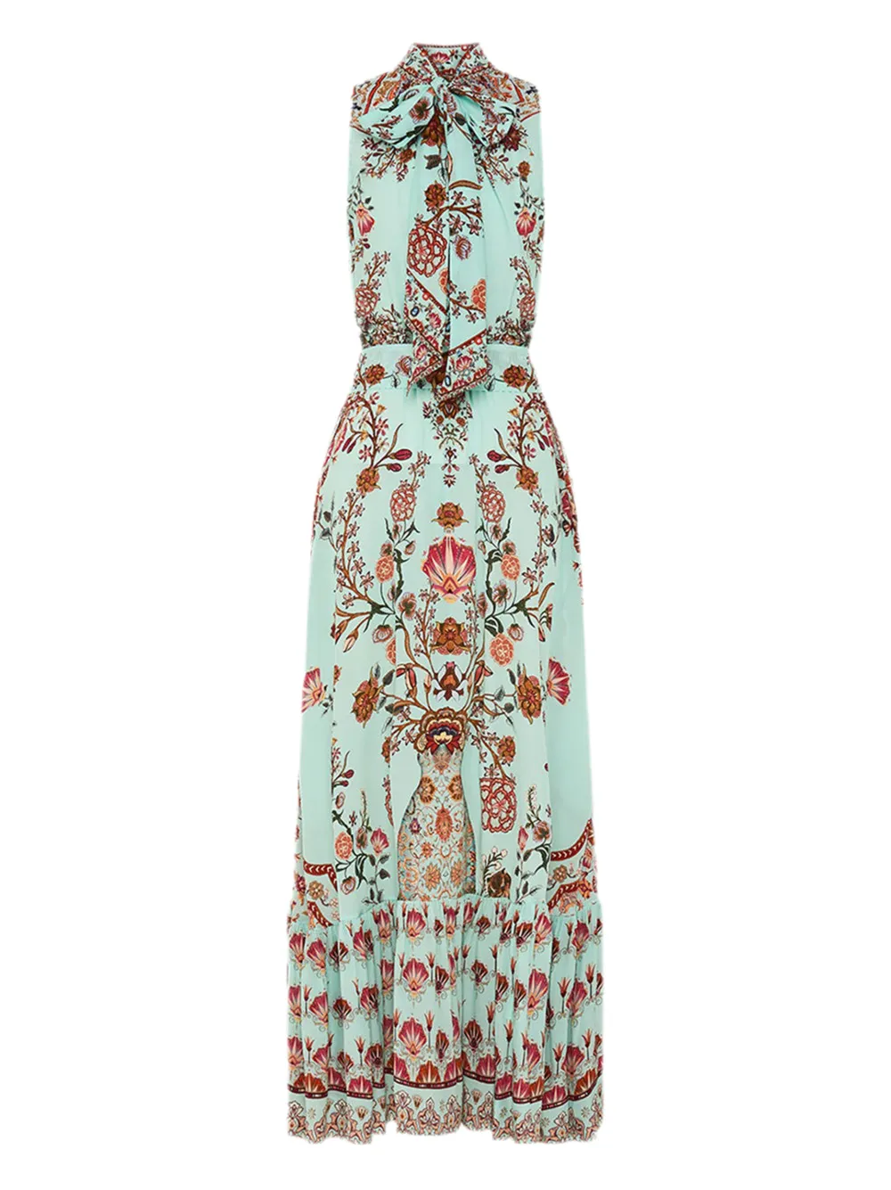 Camilla Necktie Dress With Elasticated Waist in Weaving Wor