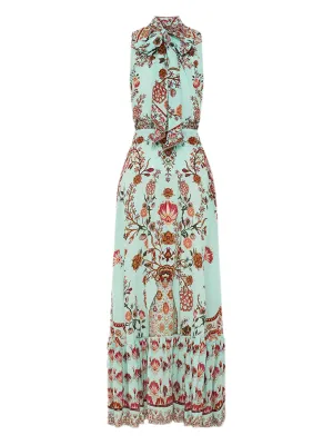 Camilla Necktie Dress With Elasticated Waist in Weaving Wor