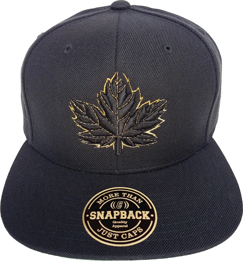 Canada Mighty Maple Black and Gold Snapback