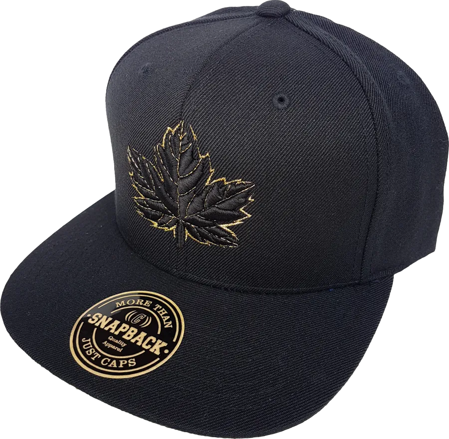 Canada Mighty Maple Black and Gold Snapback