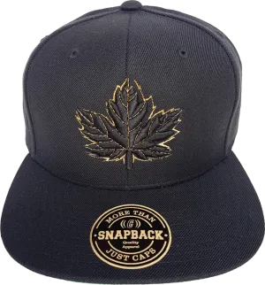 Canada Mighty Maple Black and Gold Snapback