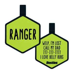 Chartreuse Silicone ID Tag