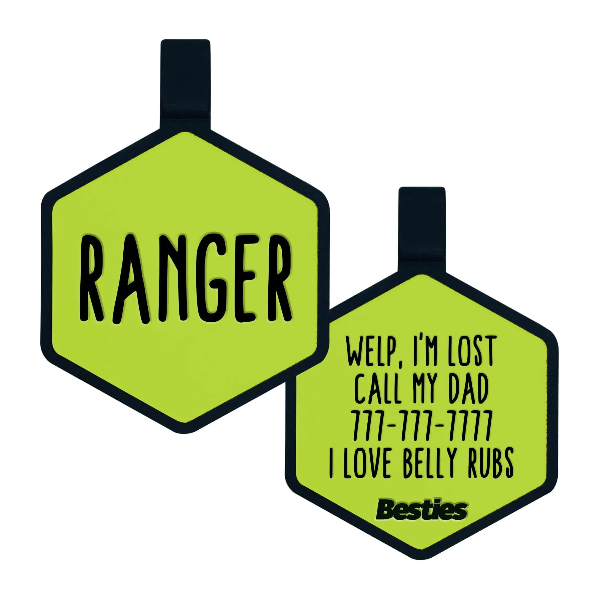 Chartreuse Silicone ID Tag