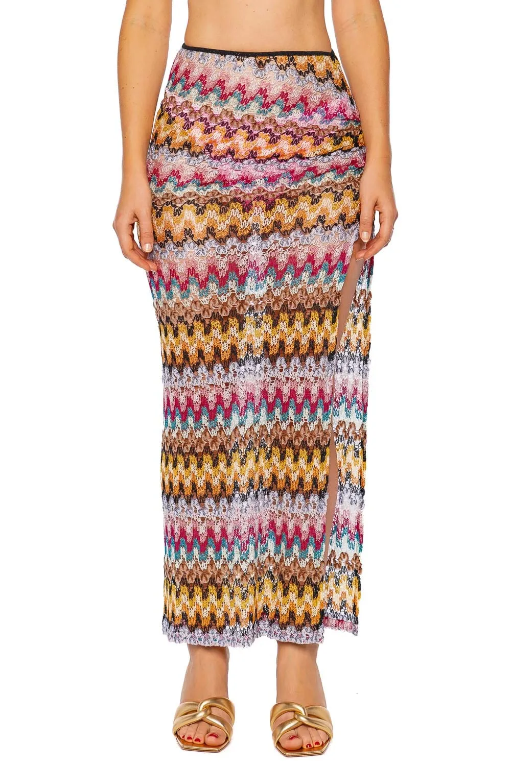 Chevron Crochet Cover Up Maxi Skirt