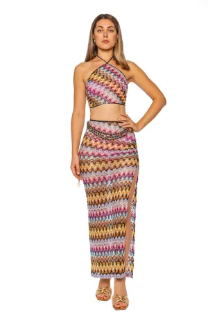 Chevron Crochet Cover Up Maxi Skirt