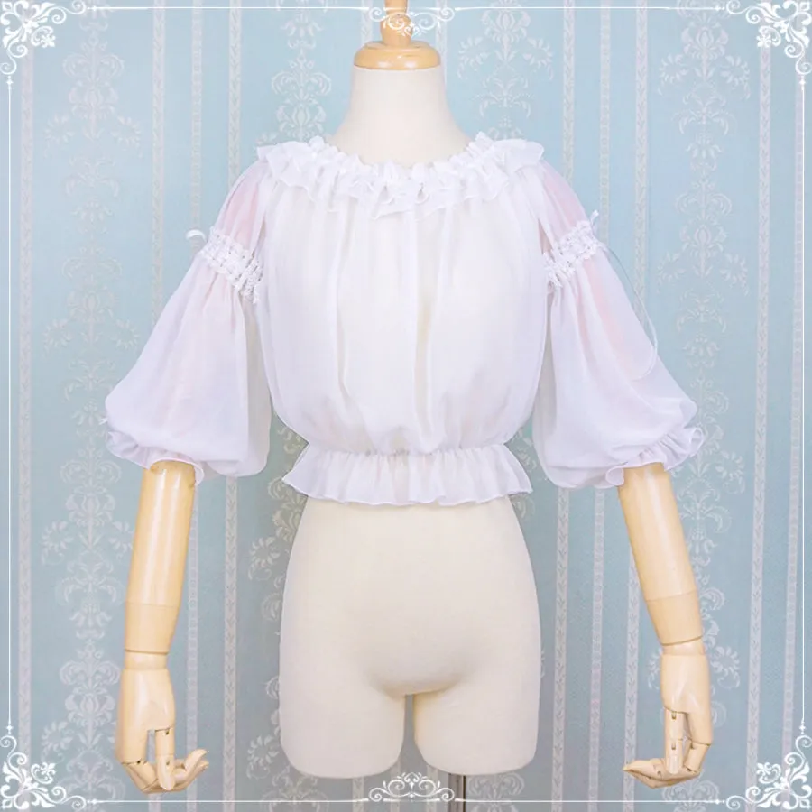 Chiffon Off Shoulder Lolita Half Sleeve Primer Shirt