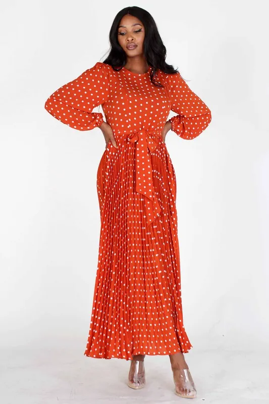 Chiffon Polka Dot Maxi Dress