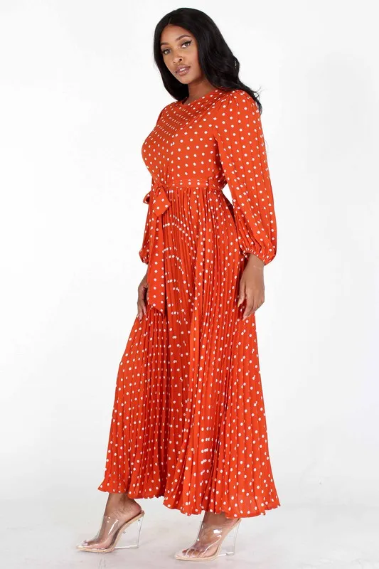 Chiffon Polka Dot Maxi Dress