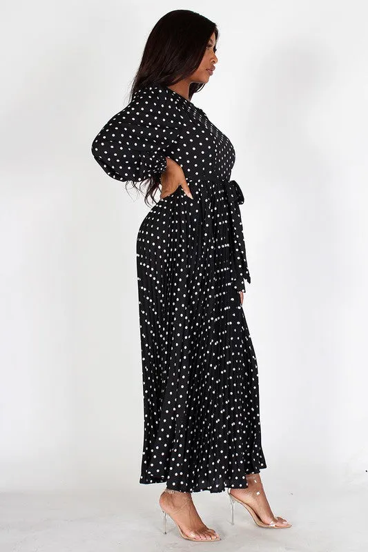 Chiffon Polka Dot Maxi Dress