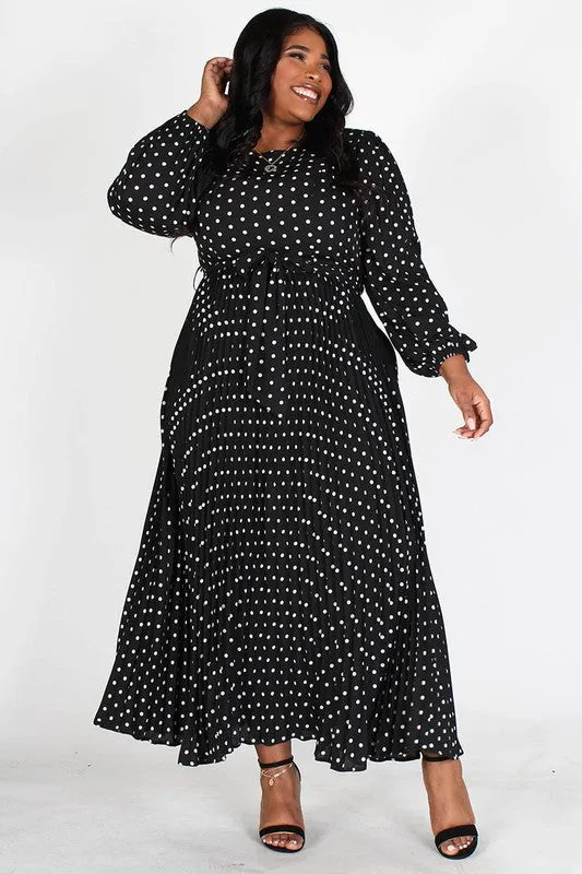 Chiffon Polka Dot Maxi Dress