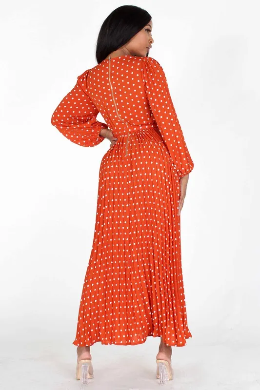 Chiffon Polka Dot Maxi Dress