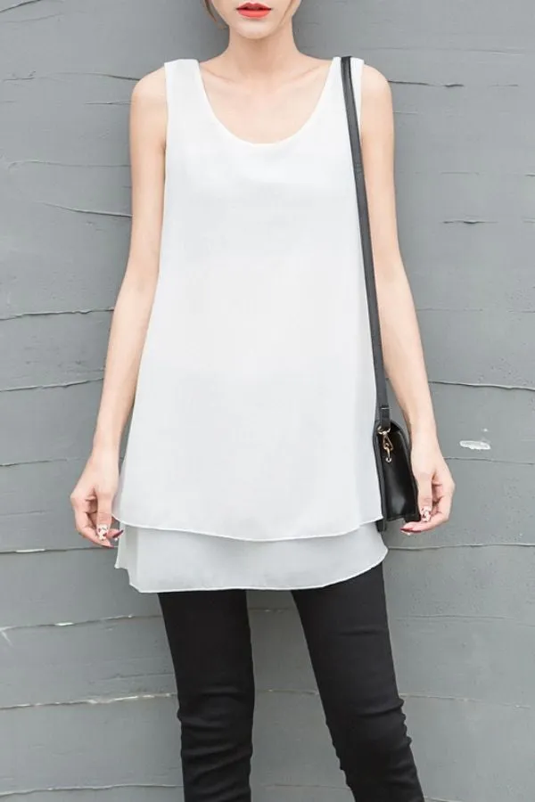 Chiffon Sleeveless Tank Top