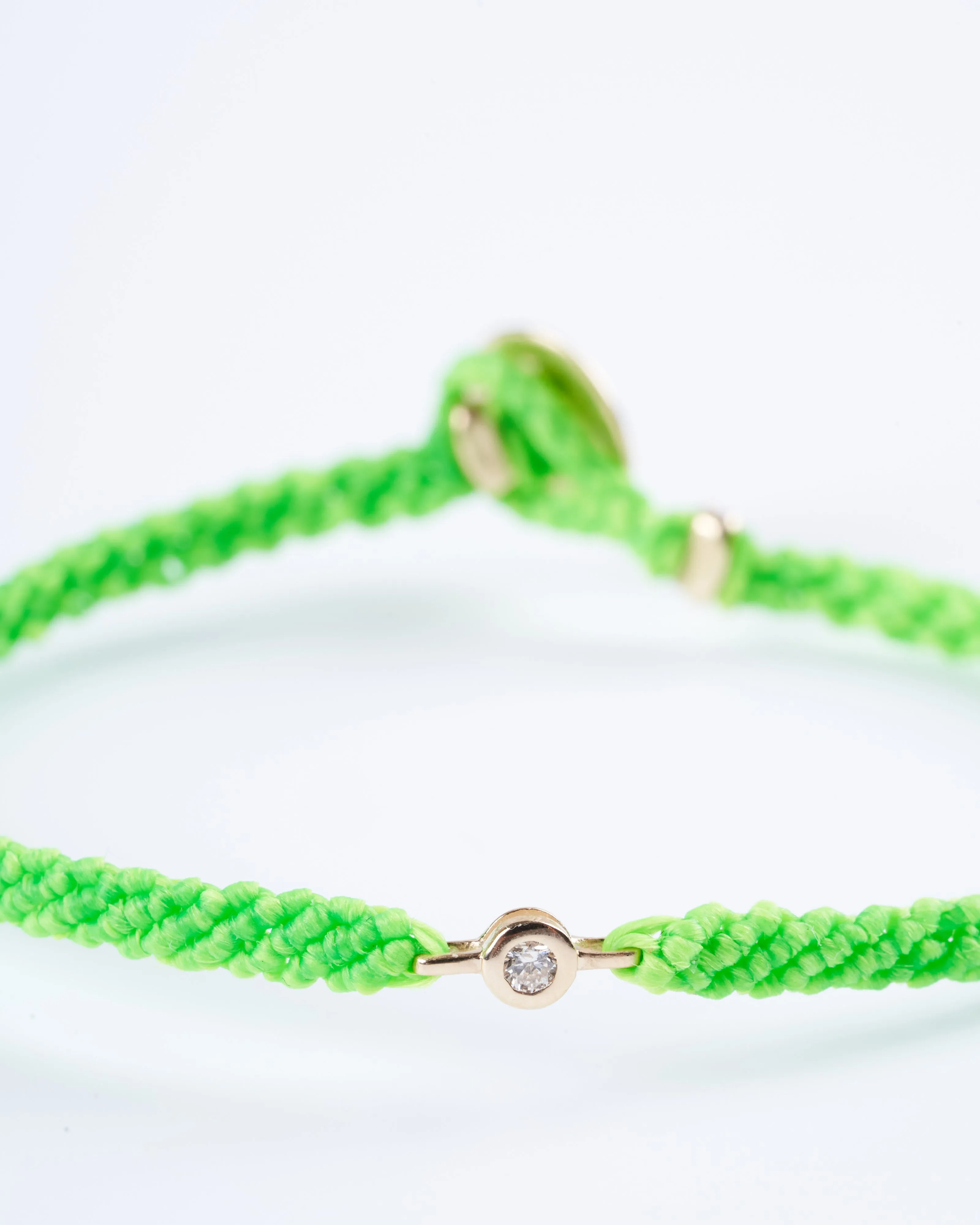 classic diamond bracelet in neon green - gold