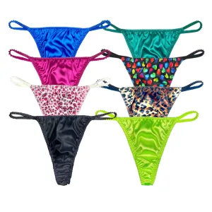 Classic Satin String Thongs 8-Pack
