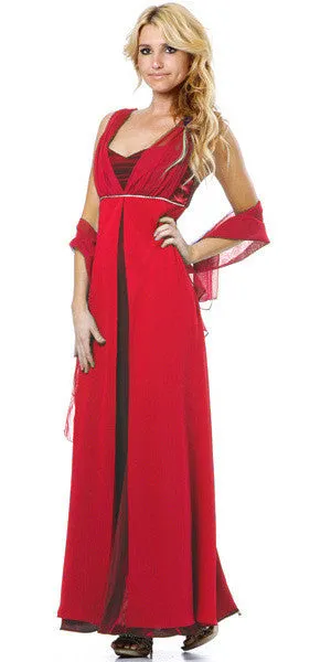 CLEARANCE - Eureka 1146 Long Sleeveless Belted Empire Waist Gown (Size L)