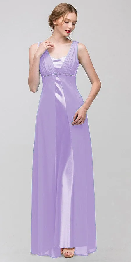 CLEARANCE - Eureka 1146 Long Sleeveless Belted Empire Waist Gown (Size L)