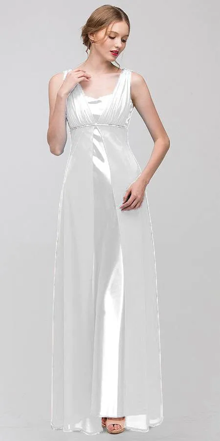 CLEARANCE - Eureka 1146 Long Sleeveless Belted Empire Waist Gown (Size L)